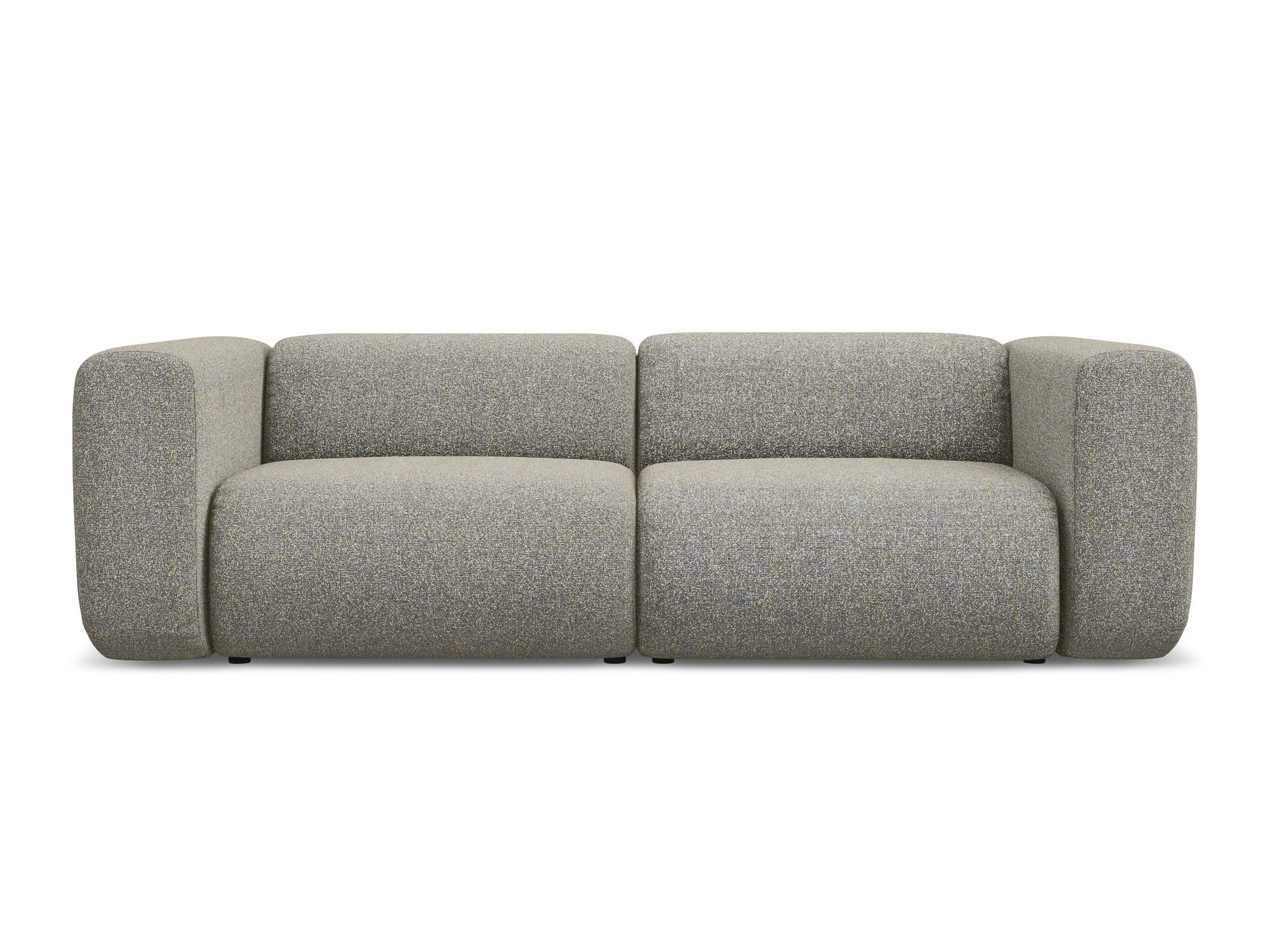 3-SITZER SOFA Strukturstoff Stoff Beige - Beige/Schwarz, Kunststoff/Textil (228/70/89cm) - Makamii