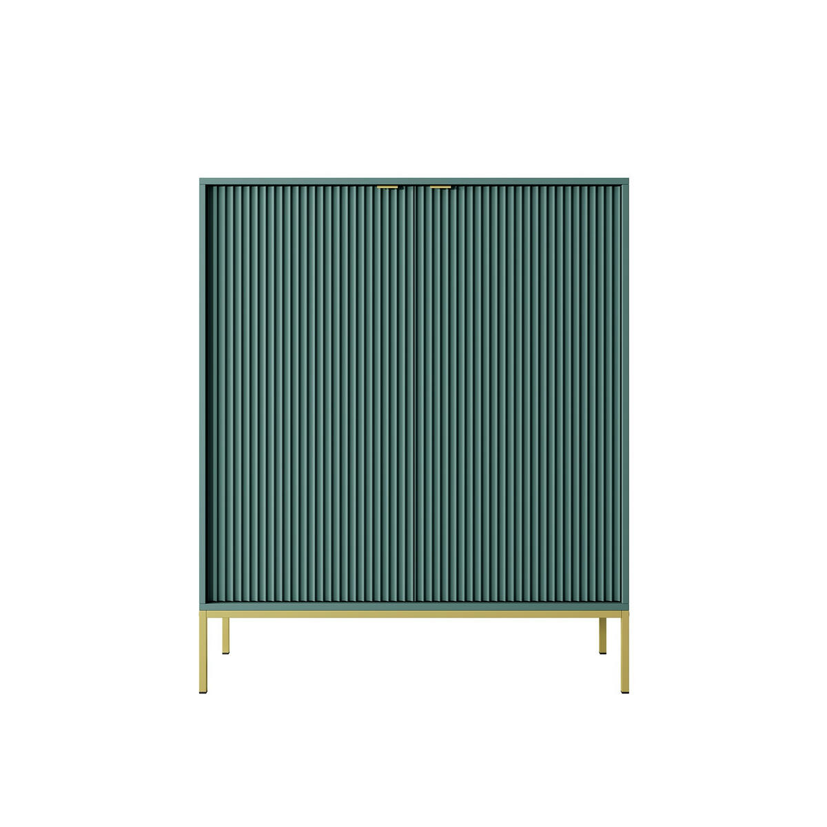 HIGHBOARD Nova Grün, Golden Beine und Goldene Griffe - Goldfarben/Grün, Holzwerkstoff/Metall (104/125/39cm) - Bettso