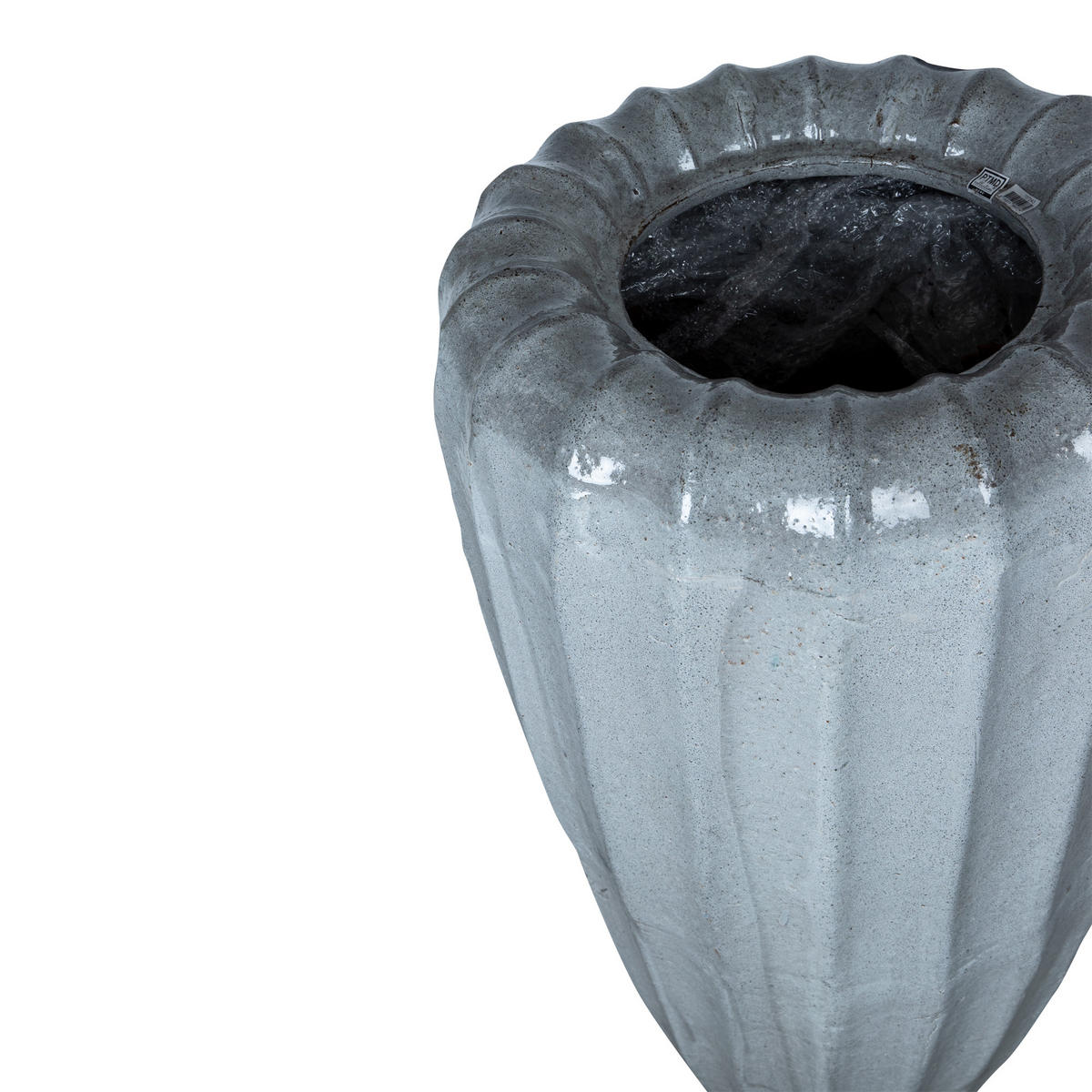 TOPF Linex Weiß 48/48/90cm - Weiß, Keramik (90cm) - PTMD Collection