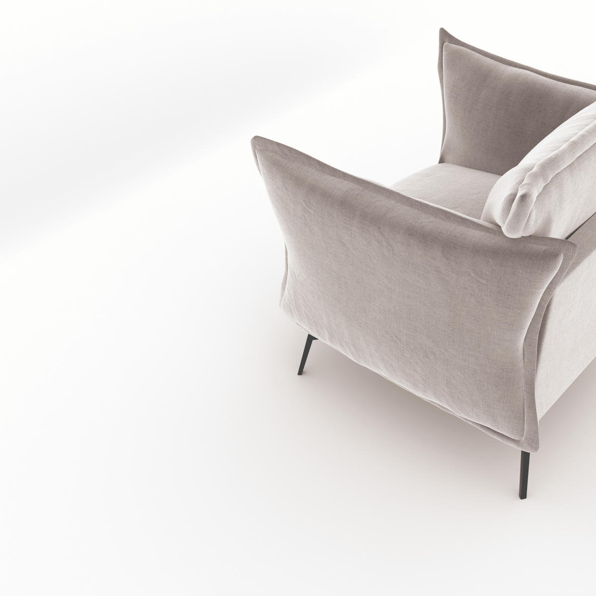 SESSEL Samt Taupe 102cm - Taupe, Textil (102/90/105cm) - Sia Home