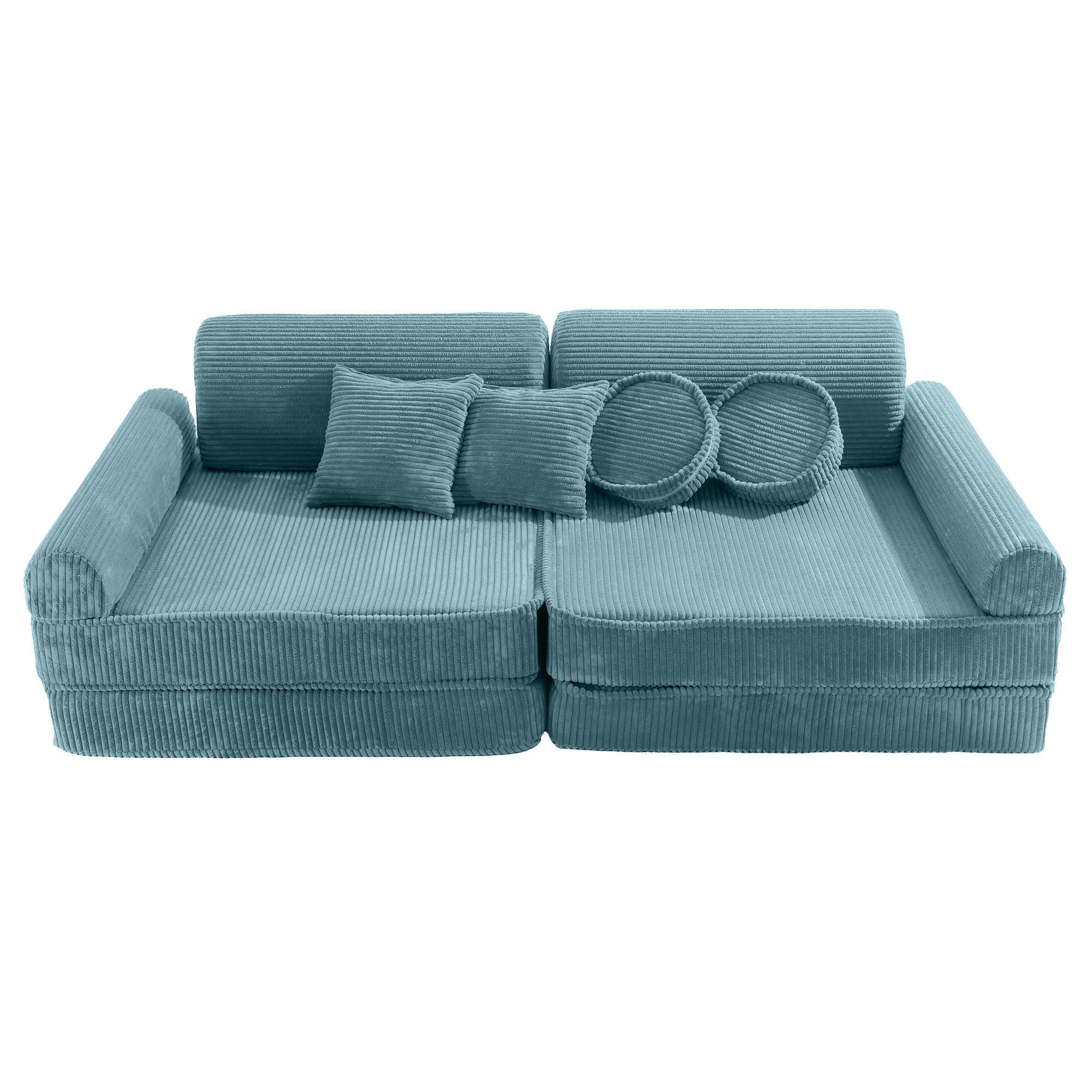 KINDERSOFA, Aesthetic, Cord, Türkis - Türkis, Textil (160/48/80cm) - MeowBaby