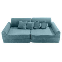 KINDERSOFA, Aesthetic, Cord, Türkis - Türkis, Textil (160/48/80cm) - MeowBaby