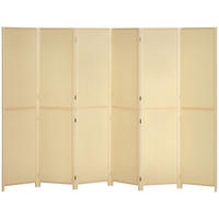 PARAVENT DE-14271 6 Paneele, 270x180 cm, klappbar Natur - Naturfarben, Naturmaterialien (270/180/1.6cm) - ComfortXL
