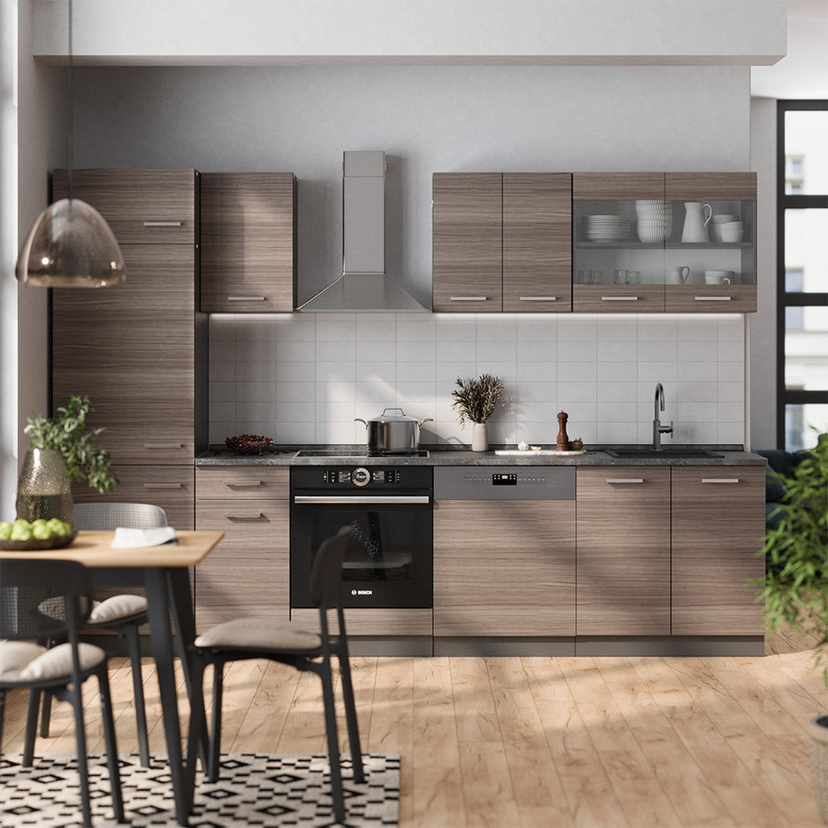 Anthrazit/Grau, Holzwerkstoff (300/81.6/60cm) - Vicco