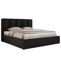 POLSTERBETT SAVINO CLASSIC 160/200 - Schwarz Kunstleder - Pocket-Matratze - Schwarz, Textil (160/200cm) - MKS