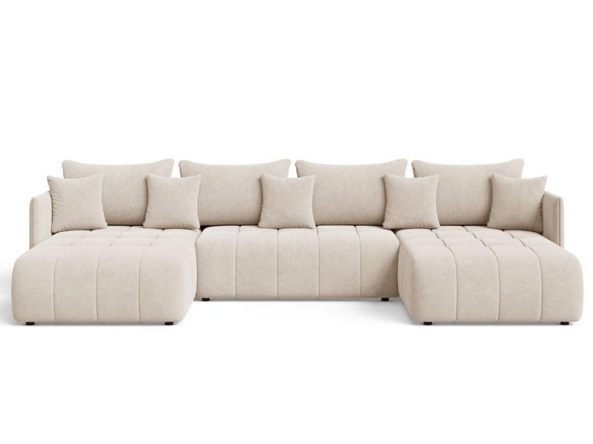 ECKSOFA Ardi U Beige - Beige, Holz/Textil (353/180cm) - Graingold