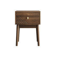 NACHTTISCH 40/40/55 cm walnussfarben aus MDF mit 2 Schubladen - Braun, Holzwerkstoff (40/55/40cm) - OKWISH