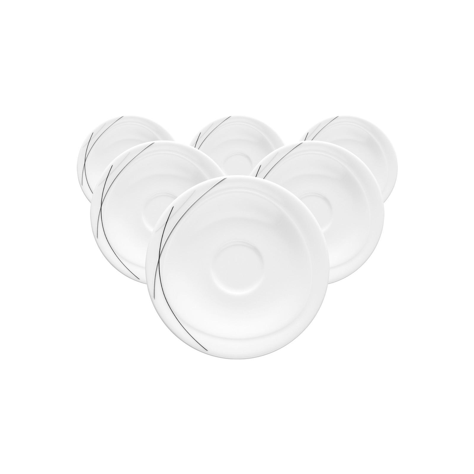 KOMBI-UNTERTASSEN Trio Highline weiß-grau ø 13,3 cm 6er Set - Weiß/Grau, Keramik (13.3cm) - Seltmann Weiden