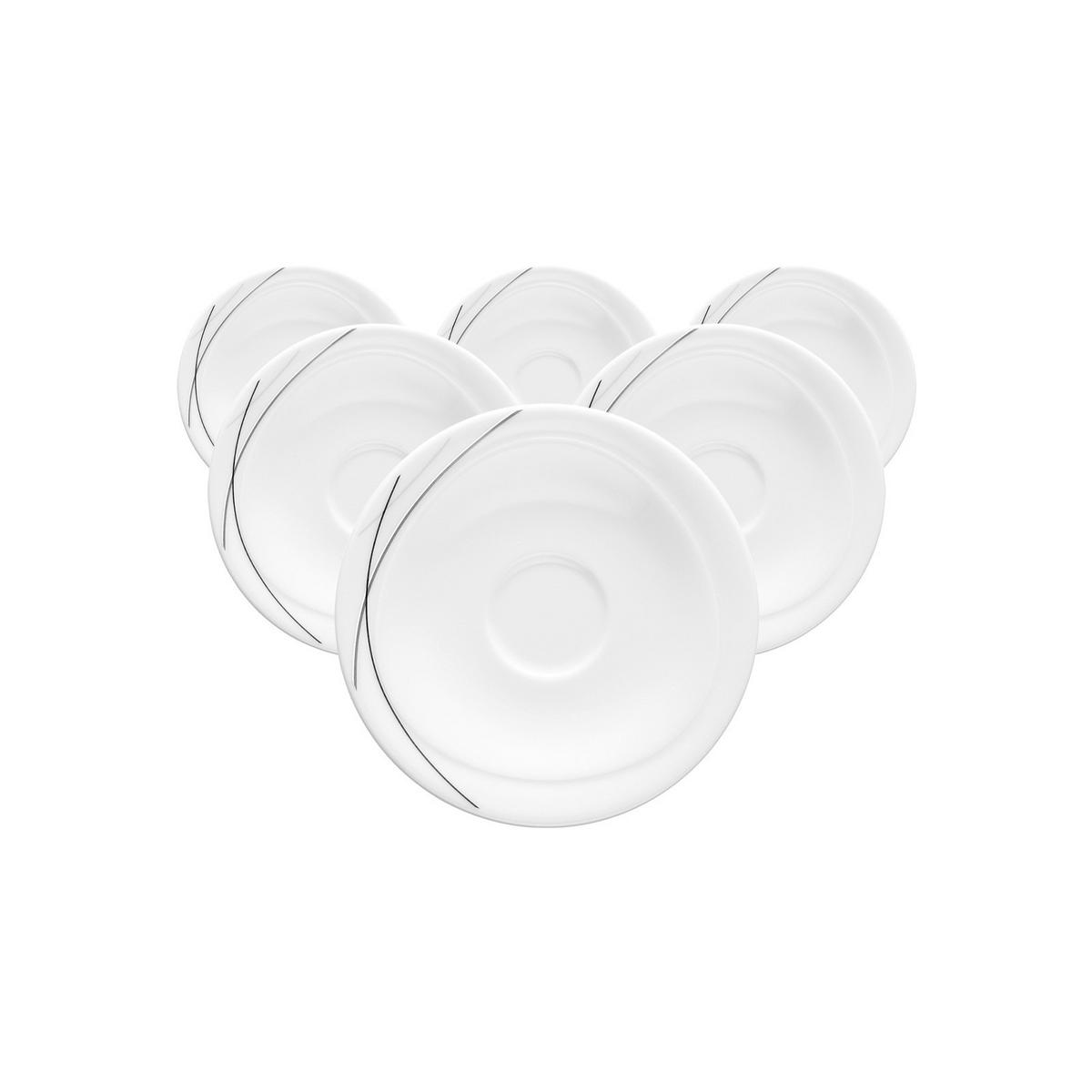 KOMBI-UNTERTASSEN Trio Highline weiß-grau ø 13,3 cm 6er Set - Weiß/Grau, Keramik (13.3cm) - Seltmann Weiden