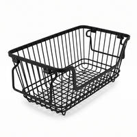OBSTKORB Metall mit Griffen Schwarz 34/18/14 cm - Schwarz, Metall (14cm) - AROMELIO