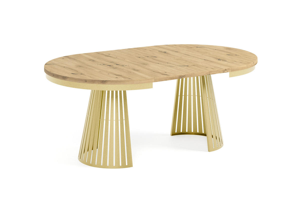 ESSTISCH Cone Bis - Goldfarben/Eiche Artisan, Holzwerkstoff/Metall (120/120/76cm) - Meblini