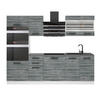 KÜCHENZEILE Tracy 240 cm, mit Arbeitsplatten, Glamour Wood - Grau, Holz (240/204/60cm) - B BELINI GROUP