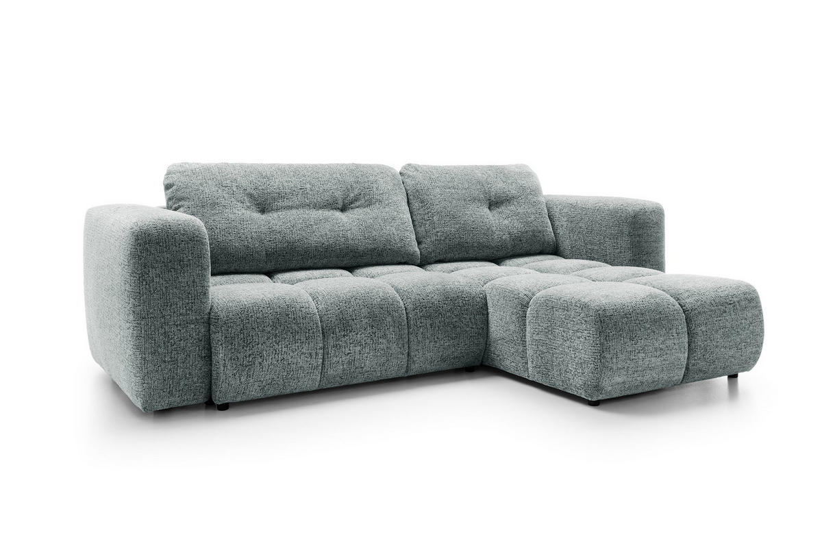 ECKSOFA ARTE 02 Grau Chenille mit Schlaffunktion - Grau, Holz (273/176cm) - MASSENO