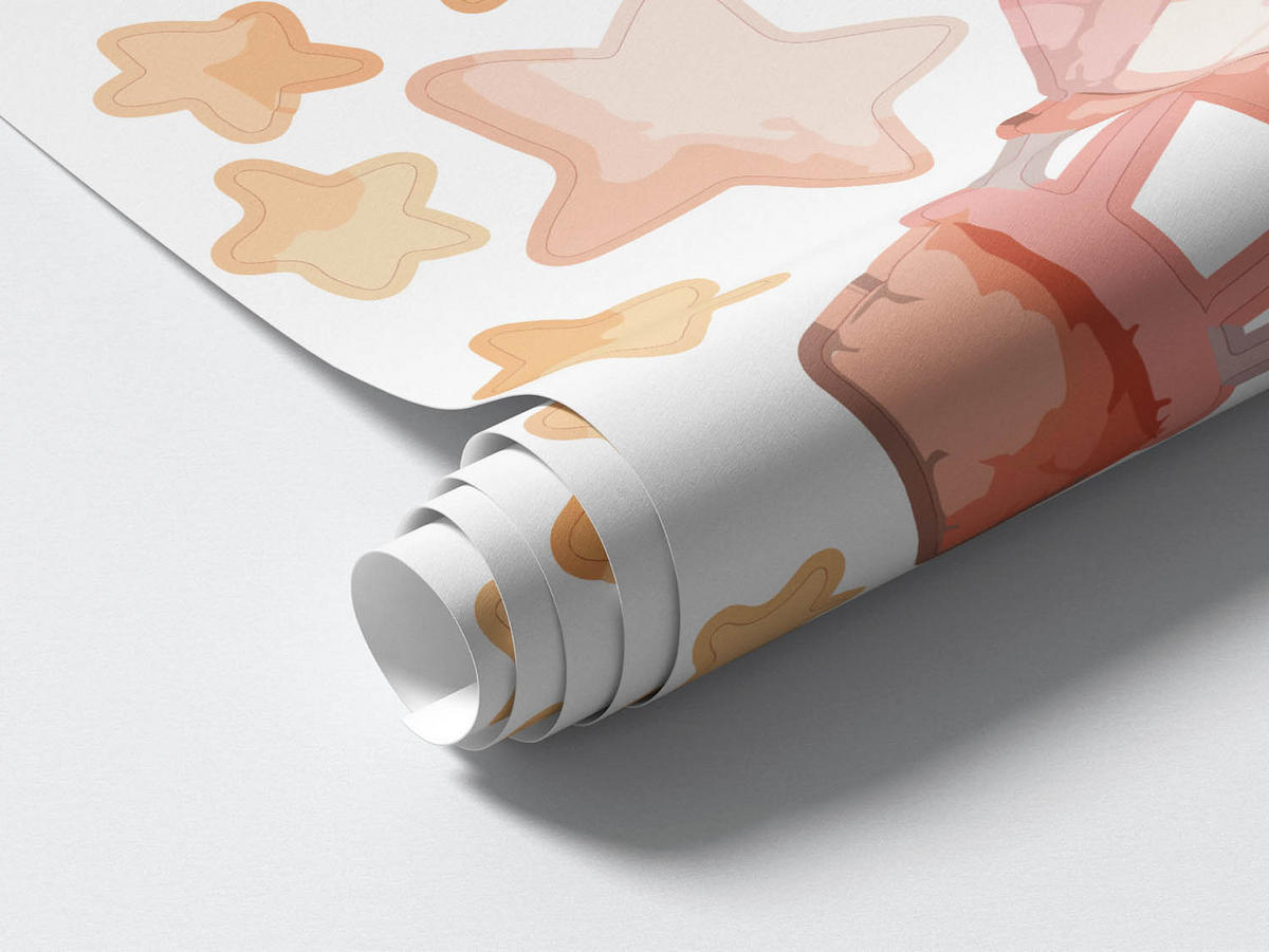 WANDAUFKLEBER 100x156cm - Ein Fuchs auf einer Wolke - Multicolor, Kunststoff (100/156/0.1cm) - Wallfluent