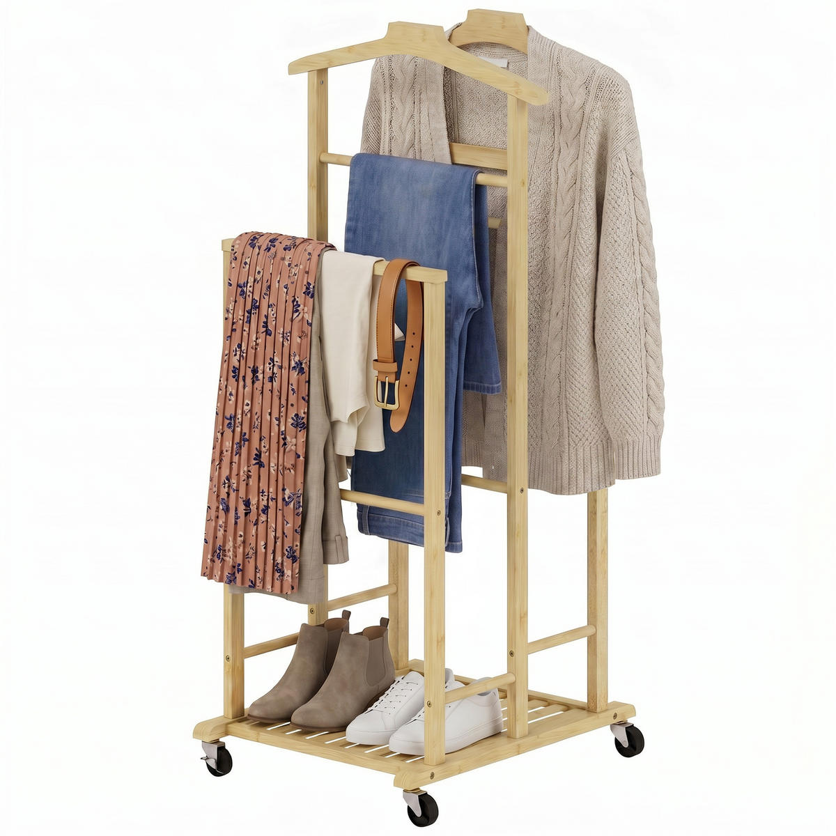 HERRENDIENER Eichefarben 50/41/105 cm - Eichefarben, Naturmaterialien (41/105/50cm) - PANGIVO