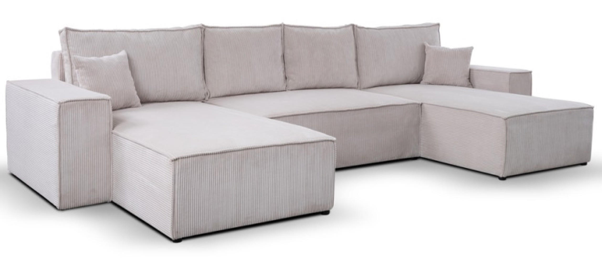 ECKSOFA Beige AGA Sztruksowy Typ U - Beige, Textil (370/181cm) - Sepro Meble