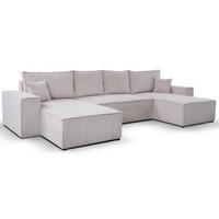 ECKSOFA Beige AGA Sztruksowy Typ U - Beige, Textil (370/181cm) - Sepro Meble