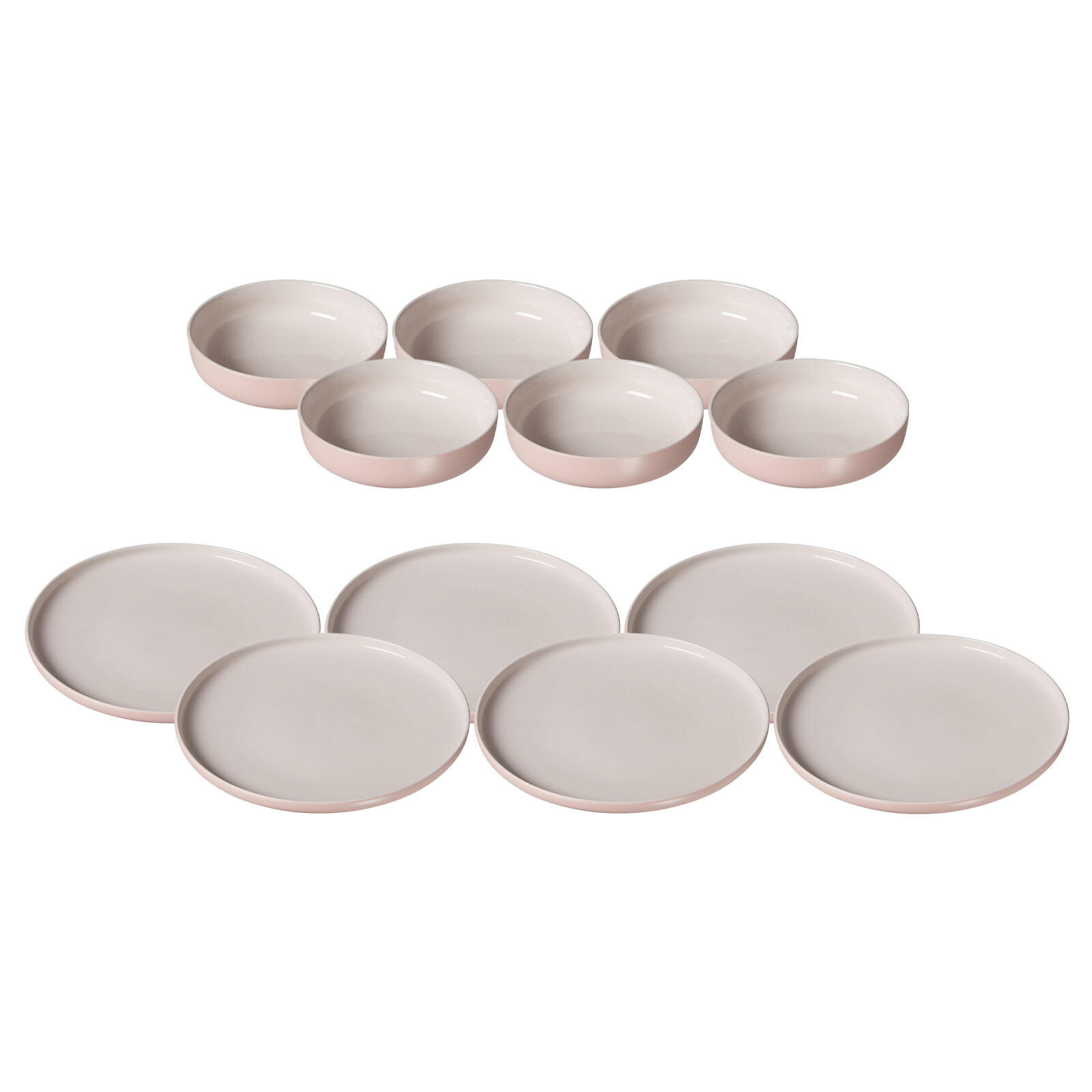 TELLER UND SCHALENSET Jasper rosa 12er Set - Robinienfarben, Keramik (1/1/1cm) - Ritzenhoff Breker