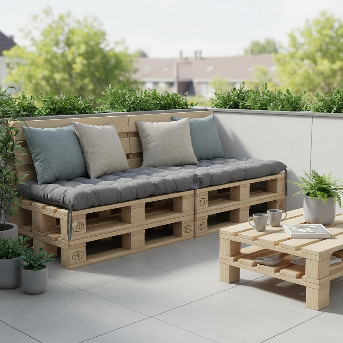 LAVIČKOVÝ sedák - sivá, textil/plast (70/8/190cm) - Relaxdays