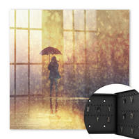 SCHLÜSSELBOX Schwarz 30x30 cm- Türöffnung nach rechts - Warme Melancholie - Gelb, Metall (30/30/5cm) - TULUP