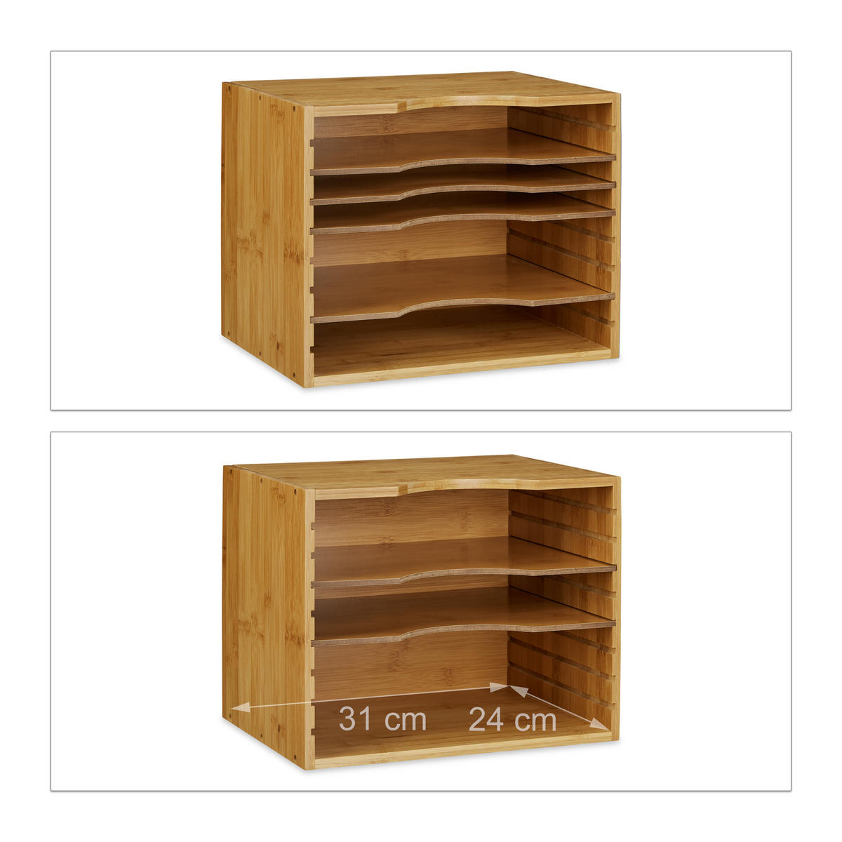 STOJAN na listy - svetlohnedá, drevo/kompozitné drevo (33/26/24.5cm) - Relaxdays