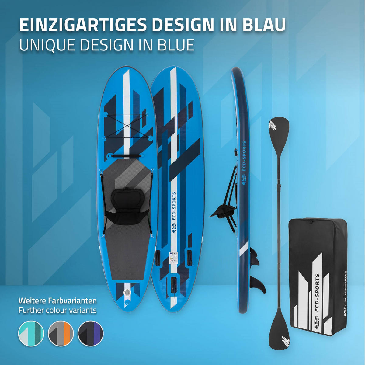 STAND UP PADDLE BOARD Kajak Blau - Blau, Kunststoff (320/82/15cm) - ECD-Germany