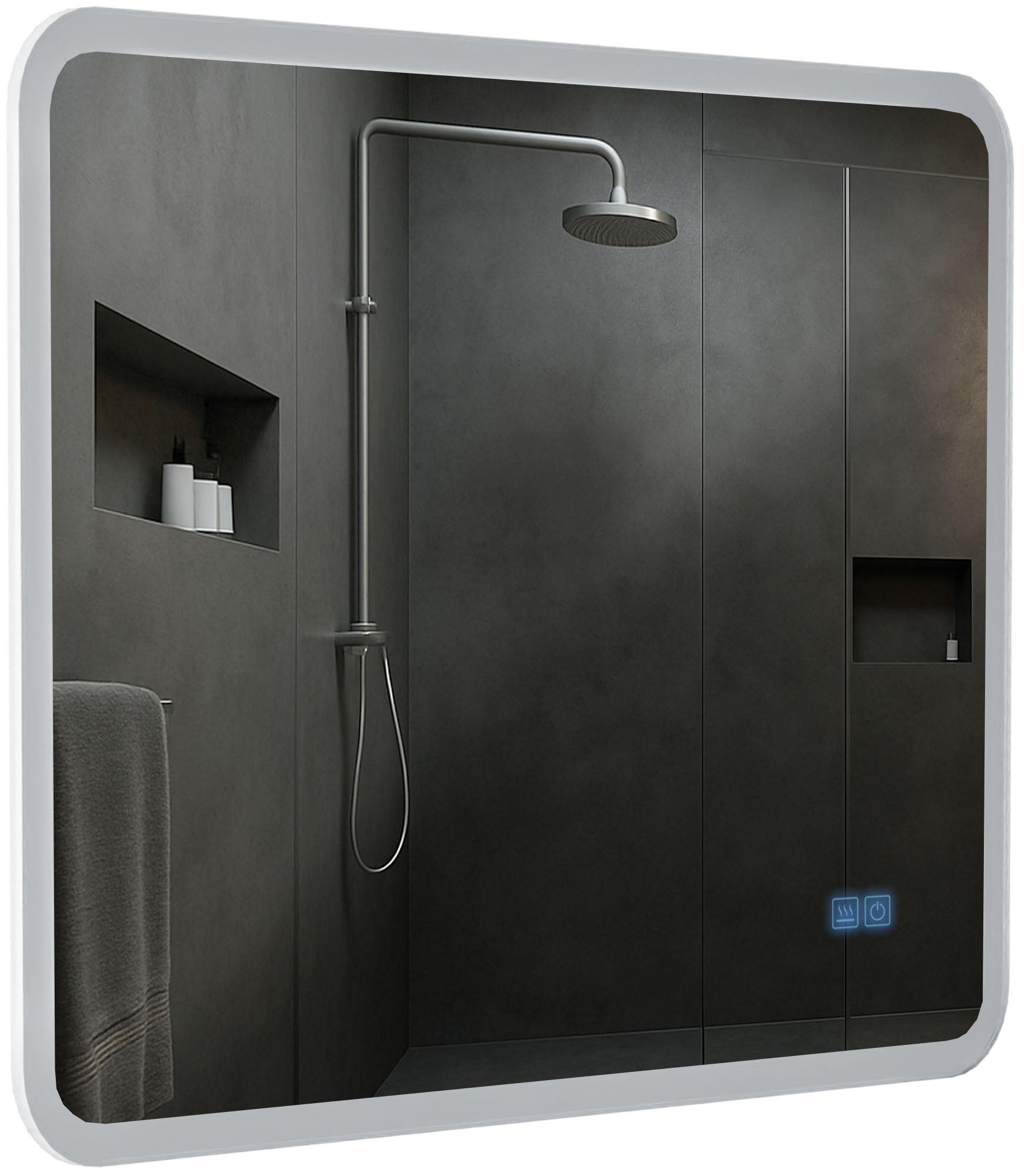 BADSPIEGEL Wien 60x80 Bluetooth 80x3,5x60cm Glas Klarglas Badezimmerspiegel - Klar, Glas (80/60/3.5cm) - DELUKE