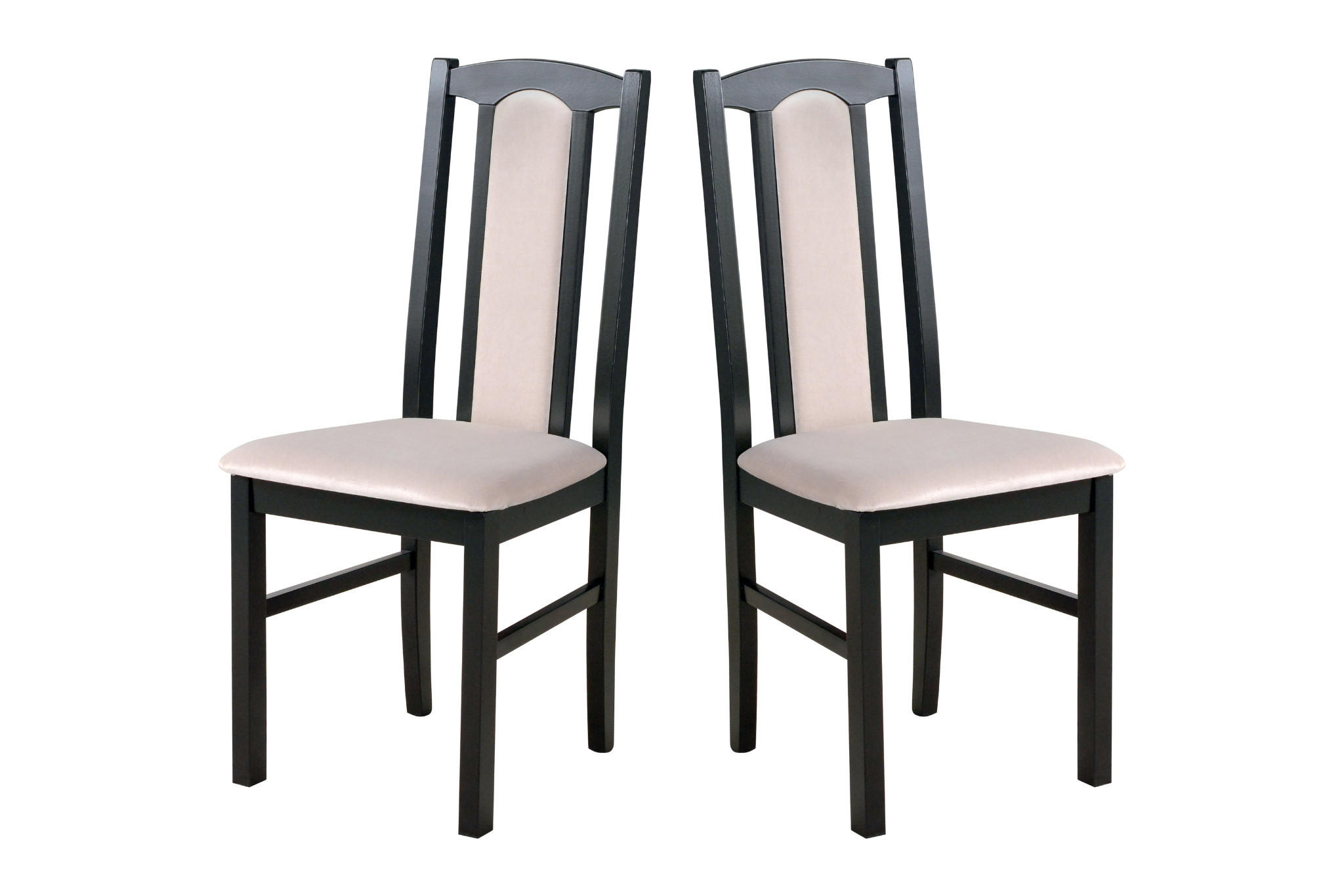 ESSZIMMERSTUHL - Set 2x Bos 7 schwarz, paros 2 - Beige/Schwarz, Holz (43/96/40cm) - Leaf Design