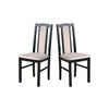 ESSZIMMERSTUHL - Set 2x Bos 7 schwarz, paros 2 - Beige/Schwarz, Holz (43/96/40cm) - Leaf Design