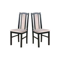 ESSZIMMERSTUHL - Set 2x Bos 7 schwarz, paros 2 - Beige/Schwarz, Holz (43/96/40cm) - Leaf Design