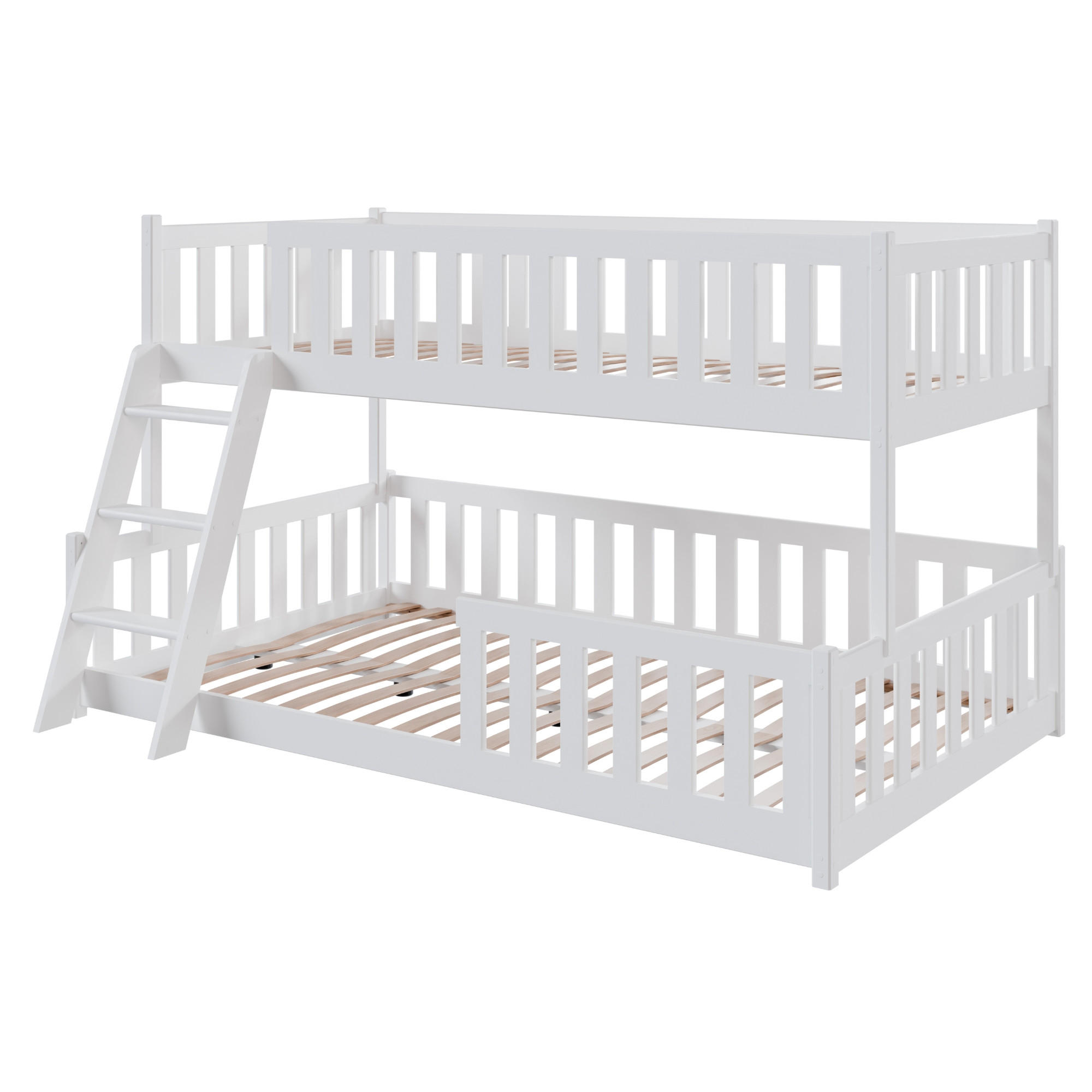 ETAGENBETT mit Leiter 90x200 in Weiß - Weiß, Holz (120/200cm) - Kids Collective