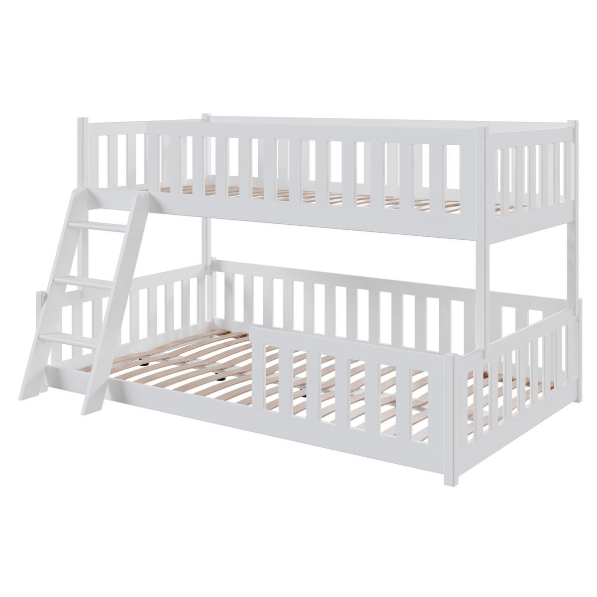 ETAGENBETT mit Leiter 90x200 in Weiß - Weiß, Holz (120/200cm) - Kids Collective