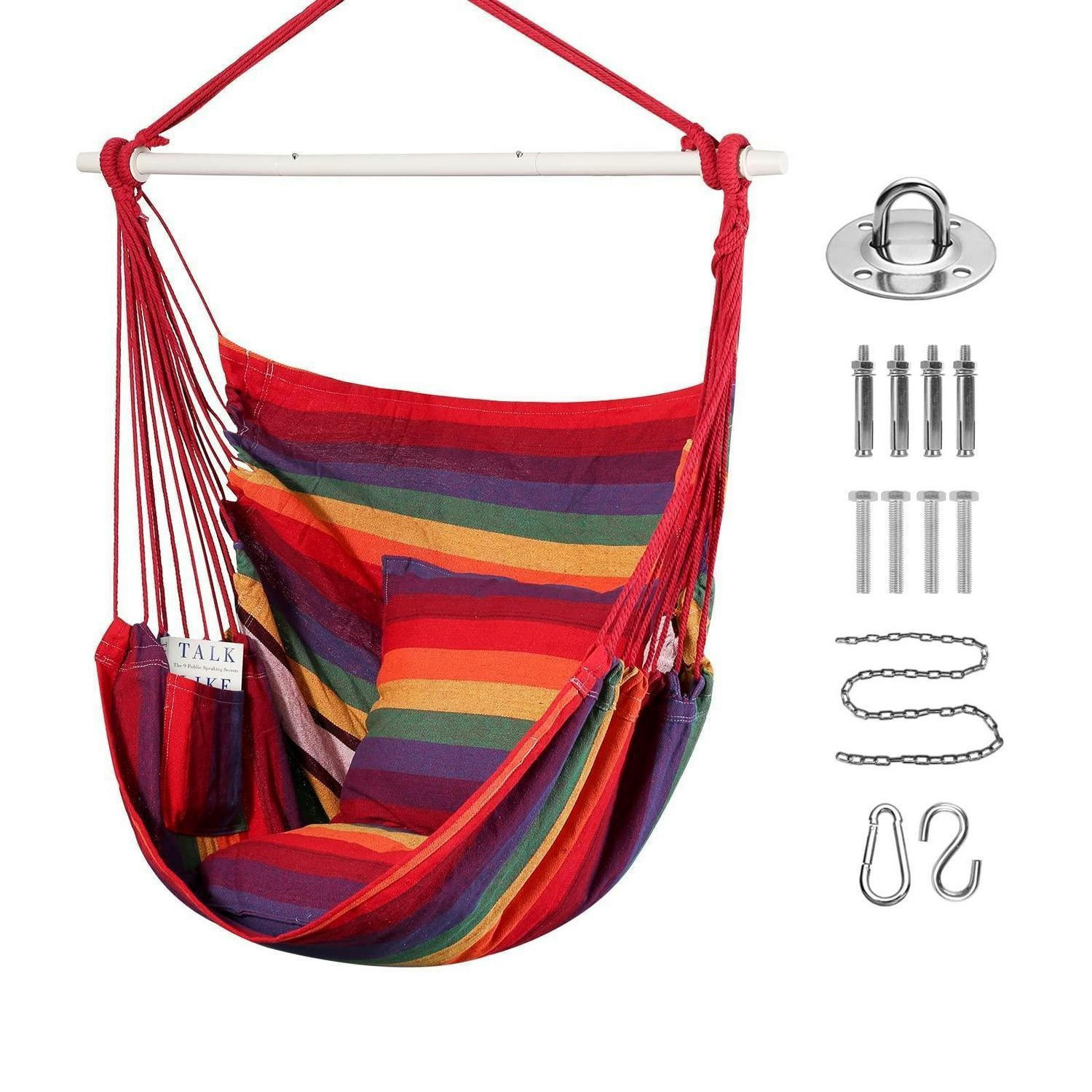 HÄNGESESSEL Regenbogen mit 2 Sitzkissen - Multicolor, Textil (100/1.5/150cm)