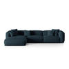 ECKSOFA modular links Martina aus strukturiertem Stoff jeansblau 3 Sitzplätze - Blau, Textil (176/332cm) - Micadoni