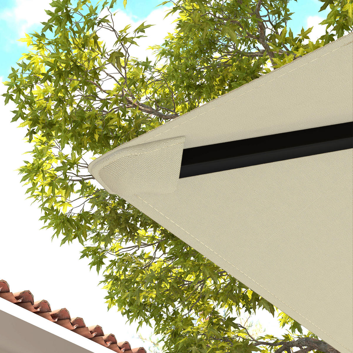 ERSATZDACH für Pavillon 3 x 3 m wasserabweisend Pavillondach UPF30+ Ersatzbezug Oxford-Stoff, 370 g/m², Cremeweiß - Creme, Textil (298/1/298cm)