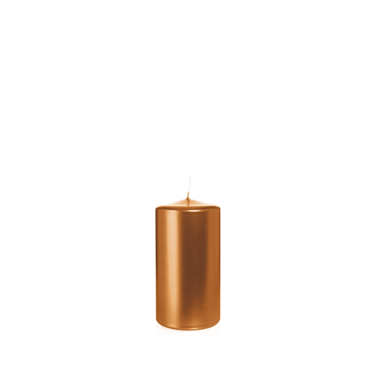 STUMPENKERZEN Kupfer Ø 78 x 150 mm, 8 Stück - Kupferfarben, Paraffin (8/15cm) - Wiedemann Kerzen