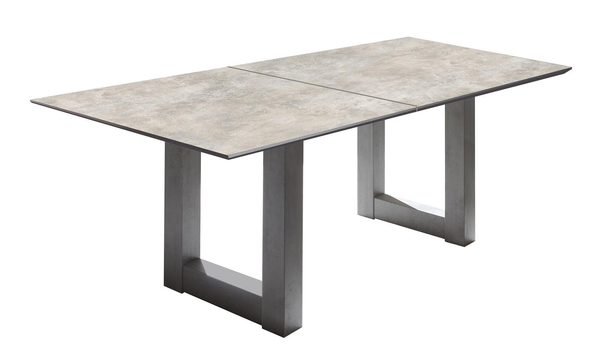ESSTISCH ausziehbar Eila 5 160 x 90 x 75 Holzwerkstoff Graphit/Keramik - Grau, Holz (160/90/75cm) - 58aufmkessel