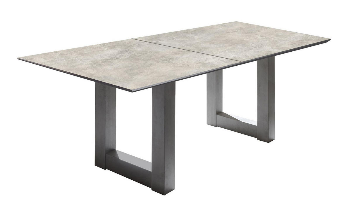 ESSTISCH ausziehbar Eila 5 160 x 90 x 75 Holzwerkstoff Graphit/Keramik - Grau, Holz (160/90/75cm) - 58aufmkessel