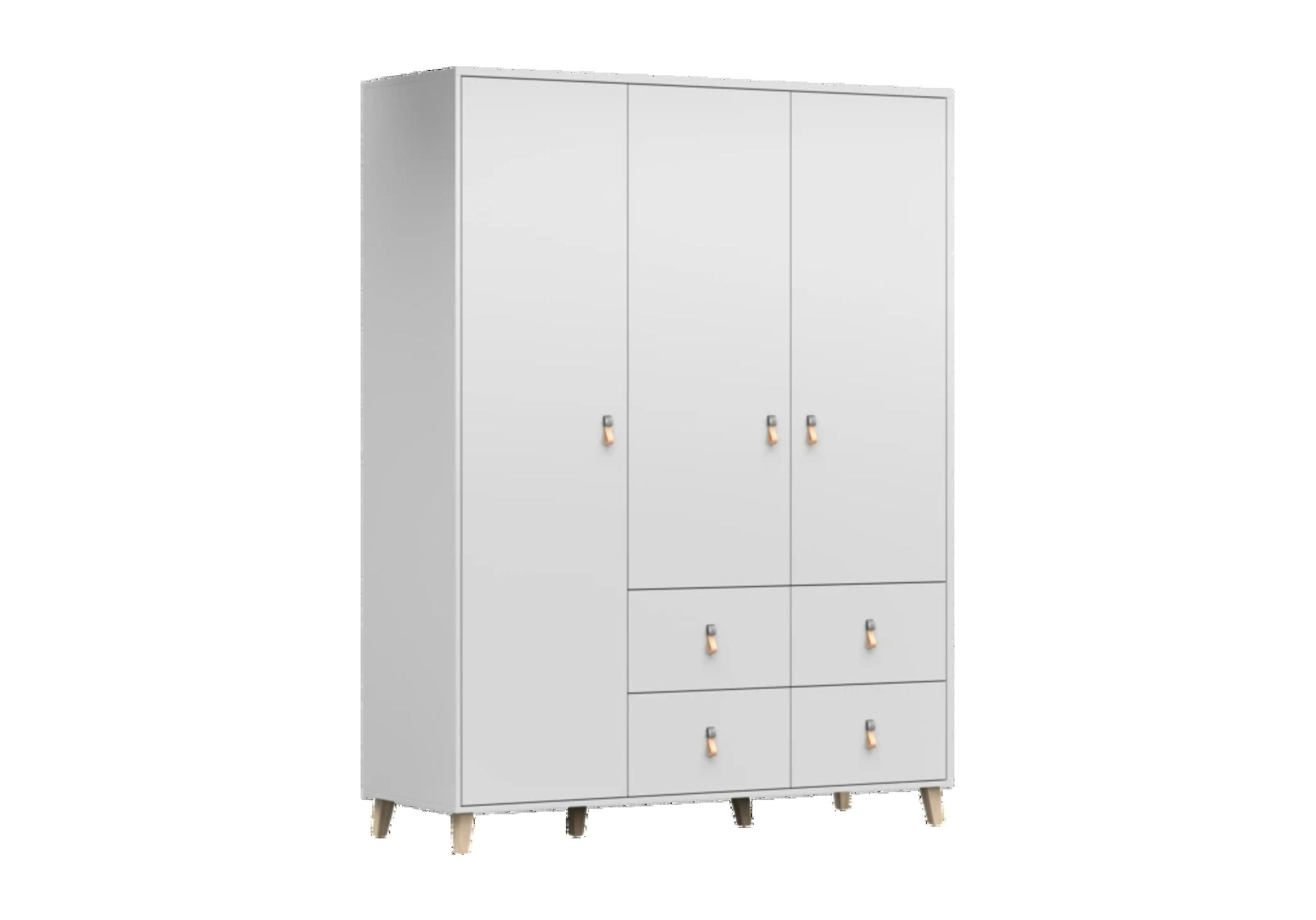 DREHTÜRENSCHRANK - Fago 3D4S - Weiß, Holzwerkstoff/Metall (150/201.5/55cm) - Möblo