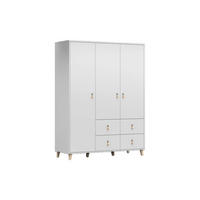 DREHTÜRENSCHRANK - Fago 3D4S - Weiß, Holzwerkstoff/Metall (150/201.5/55cm) - Möblo