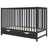 BABYBETT Anna, Mitwachsendes, mit Schublade Anthrazit - Anthrazit, Holz (60/120cm) - Premiers Moments