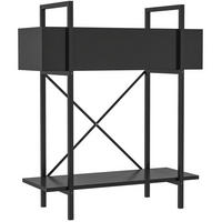 GARTENREGAL aus Metall 60x25x70 cm in Schwarz mit 2 Ebenen - Schwarz, Metall (25/70/60cm) - Modfu