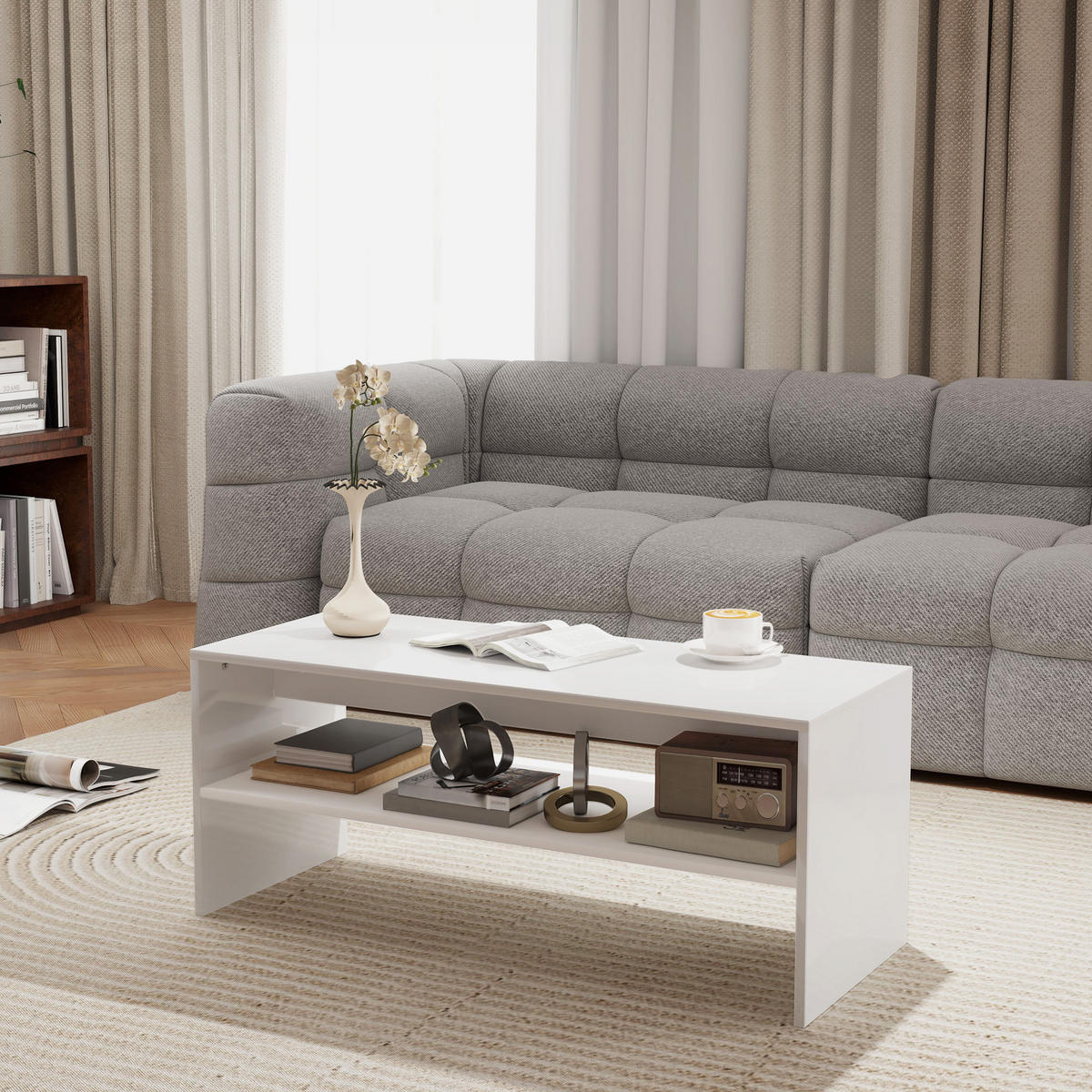 COUCHTISCH Weiß 1 Stück - Weiß, Kunststoff (100/40/41.5cm) - GiPP