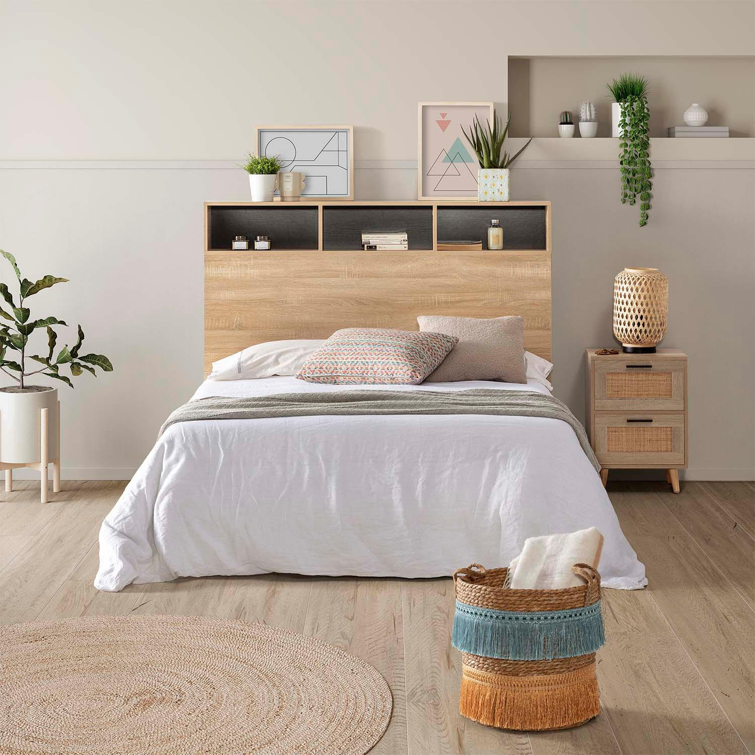 Thumbnail - VS Venta-stock Kopfteil, Honigeiche, Holzwerkstoff, 20x120x145 cm, Schlafzimmer, Betten