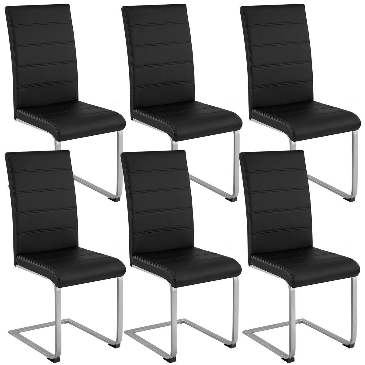 SCHWINGSTUHL 6er Set Bettina 41 x 52 x 99 cm schwarz - Schwarz, Textil (52/99/41cm) - tectake