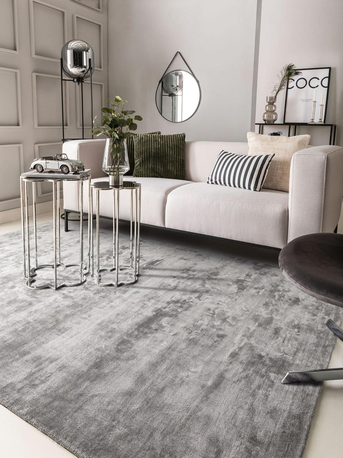 VISKOSETEPPICH Nela Grau 200x300 cm - Grau, Textil (200/1cm) - KUNSTLOFT
