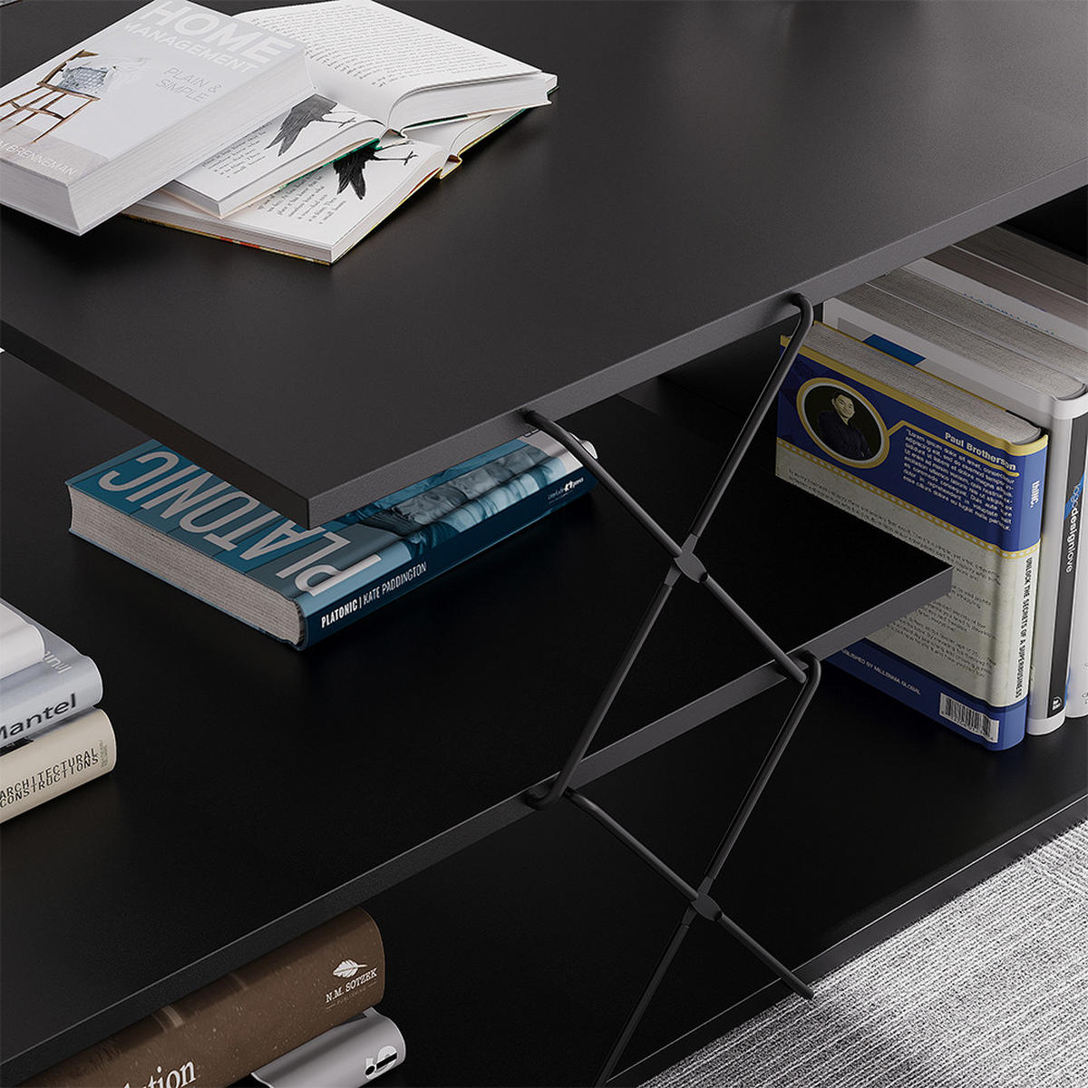 COUCHTISCH Nario Schwarz 100 x 50 cm - Schwarz, Holzwerkstoff (50/100/40.5cm) - Vicco