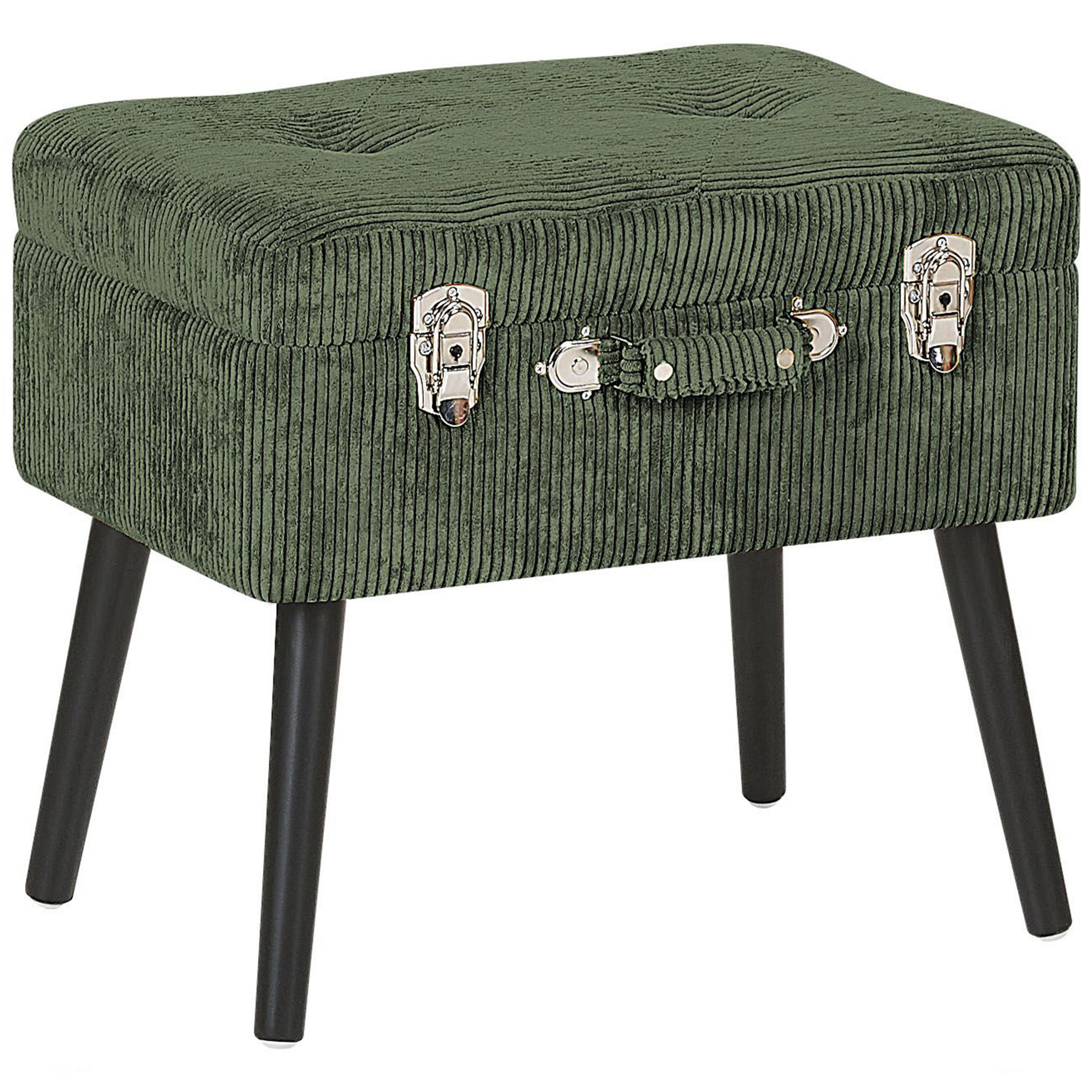 HOCKER Mallard 36/52/46 cm - Grün, Textil (52/46/36cm) - Beliani