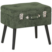 HOCKER Mallard 36/52/46 cm - Grün, Textil (52/46/36cm) - Beliani