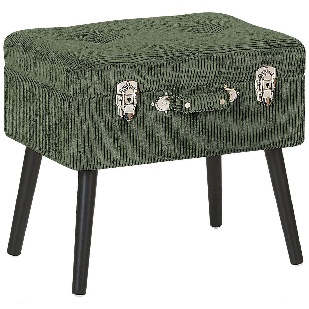 HOCKER Mallard 36/52/46 cm - Grün, Textil (52/46/36cm) - Beliani